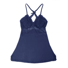 Load image into Gallery viewer, Navy Modal Nightdress (8-10) M Backless
