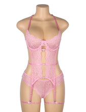 Load image into Gallery viewer, Pink Lace Sexy Garter Set (12-14) Xl
