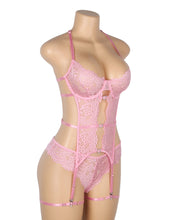 Load image into Gallery viewer, Pink Lace Sexy Garter Set (12-14) Xl
