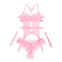 Load image into Gallery viewer, Pink Lace Sexy Garter Set (12-14) Xl
