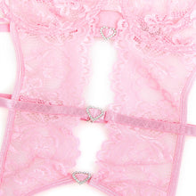 Load image into Gallery viewer, Pink Lace Sexy Garter Set (12-14) 2xl
