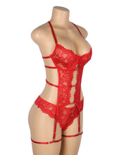 Load image into Gallery viewer, Red Lace Sexy Garter Set (8-10) M
