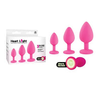 Heart Light Pink Butt Plug Set