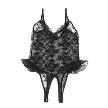 Load image into Gallery viewer, Ruffled Teddy Black (10-12) L Lace Mesh
