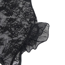 Load image into Gallery viewer, Ruffled Teddy Black (10-12) L Lace Mesh
