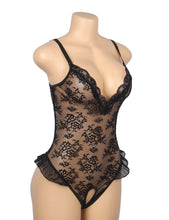 Load image into Gallery viewer, Ruffled Teddy Black (10-12) L Lace Mesh
