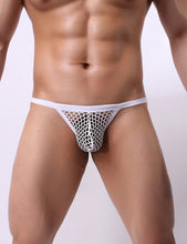 Load image into Gallery viewer, Men's Fishnet Thong White L
