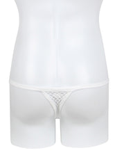 Load image into Gallery viewer, Men's Fishnet Thong White L
