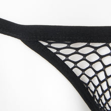 Load image into Gallery viewer, Men's Fishnet Thong Black L
