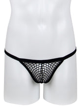 Load image into Gallery viewer, Men's Fishnet Thong Black Xl
