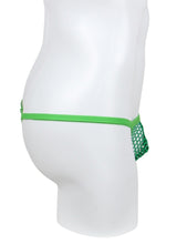 Load image into Gallery viewer, Men's Fishnet Thong Green L
