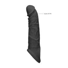 Load image into Gallery viewer, Realrock 8'' Realistic Penis Extender With Rings Black
