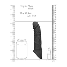 Load image into Gallery viewer, Realrock 8'' Realistic Penis Extender With Rings Black
