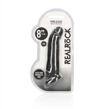 Load image into Gallery viewer, Realrock 8'' Realistic Penis Extender With Rings Black
