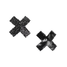 Load image into Gallery viewer, Nipple Cover Black Cross Sparkle

