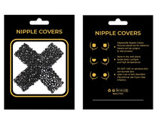 Load image into Gallery viewer, Nipple Cover Black Cross Sparkle

