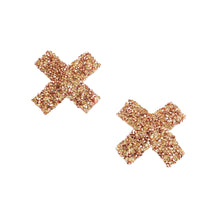 Load image into Gallery viewer, Nipple Cover Gold Cross Sparkle
