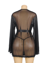 Load image into Gallery viewer, Long Sleeve Black Mesh Robe(18-22)4xl/5xl
