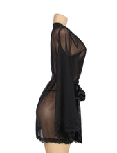 Load image into Gallery viewer, Long Sleeve Black Mesh Robe(18-22)4xl/5xl
