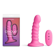 Load image into Gallery viewer, Colours Ribbed 5'' Vibrating Dildo Pink
