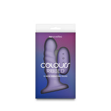 Load image into Gallery viewer, Colours Ribbed 5'' Vibrating Dildo Purple
