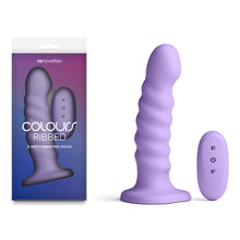 Load image into Gallery viewer, Colours Ribbed - 6'' Vibrating Dildo - Purple
