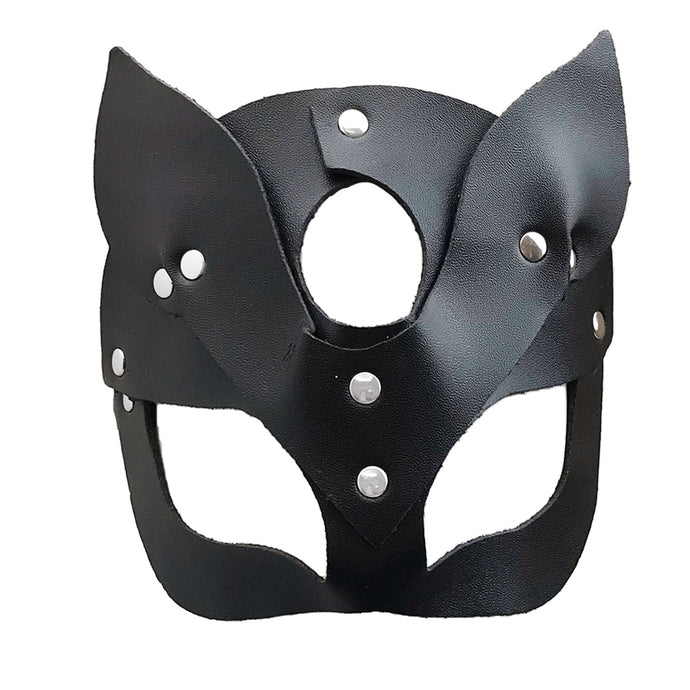 Leather Half Face Cat Mask