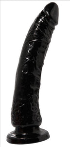 Basix 7" Slim Black Dong W/ Suction Cup