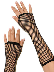 Long Fishnet Gloves - Black