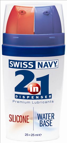 Swiss Navy 2 In 1 Silicone & Water Based Lubricant 25x25 M L