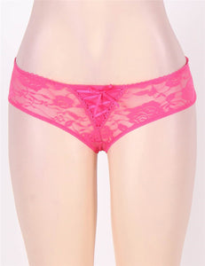 Pink Lace Open Crotch Panty (16-18) 3xl