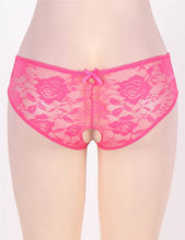 Load image into Gallery viewer, Pink Lace Open Crotch Panty (12-14) Xl
