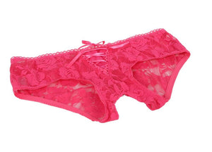 Pink Lace Open Crotch Panty (12-14) Xl