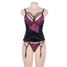 Load image into Gallery viewer, Purple Lace Bustier Set (12-14) Xl
