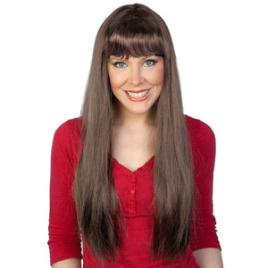 Jessica Long Wig With Fringe Brown