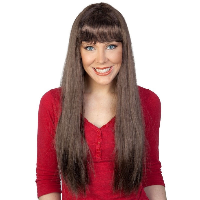 Jessica Long Wig With Fringe Brown