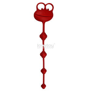 Silicone Frog Anal Beads Red 25.4cm