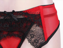 Load image into Gallery viewer, Lace Garter Panty Red (18) 3xl
