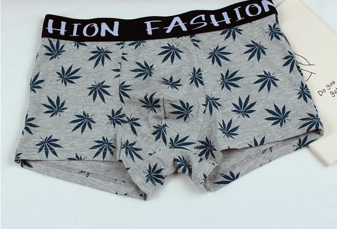 Men's Weed Boxer Leaf Light Grey L (2xl)