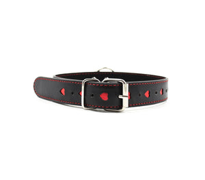 Black Collar With Heart Inlay