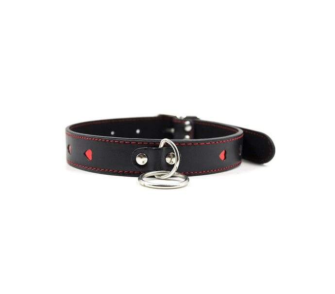 Black Collar With Heart Inlay