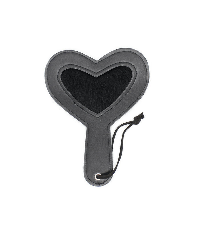 Fur Infill Heart Paddle Black