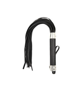 Pu Flogger Black + Metal Heart