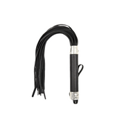 Pu Flogger Black + Metal Heart