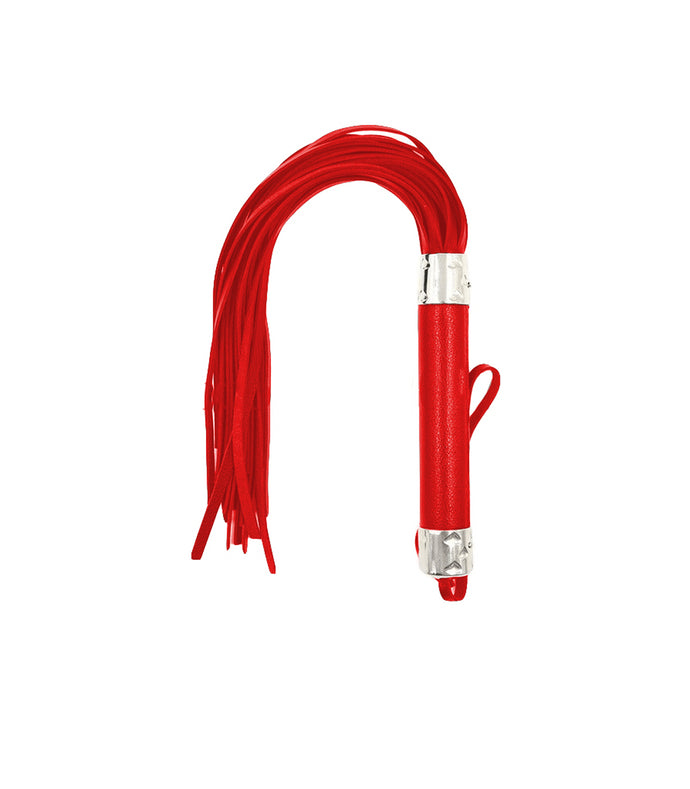 Pu Flogger Red + Metal Heart
