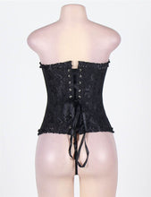 Load image into Gallery viewer, Black Floral Corset (14) Xl
