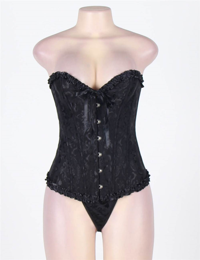 Black Floral Corset (14) Xl