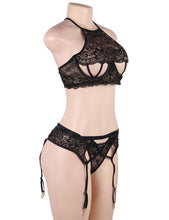 Load image into Gallery viewer, Black Wire Lace Bra Set (16-18) 3xl
