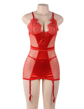 Load image into Gallery viewer, Red Satin Lace Babydoll (16-18) 3xl
