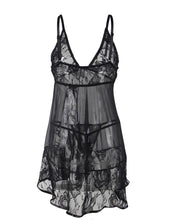 Load image into Gallery viewer, Black Lace Babydoll (12-14) Xl
